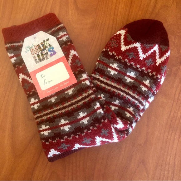 NWT✨ Muk Luks Fuzzy Soft Slipper Knit Socks Grips - Picture 2 of 4
